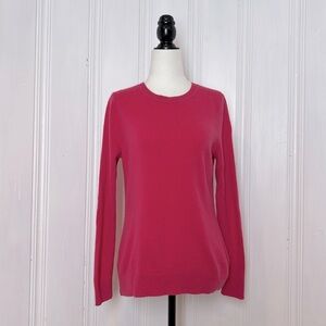 TAHARI Fuchsia Pink 100% Two-Ply Cashmere Sweater – Soft & Classic